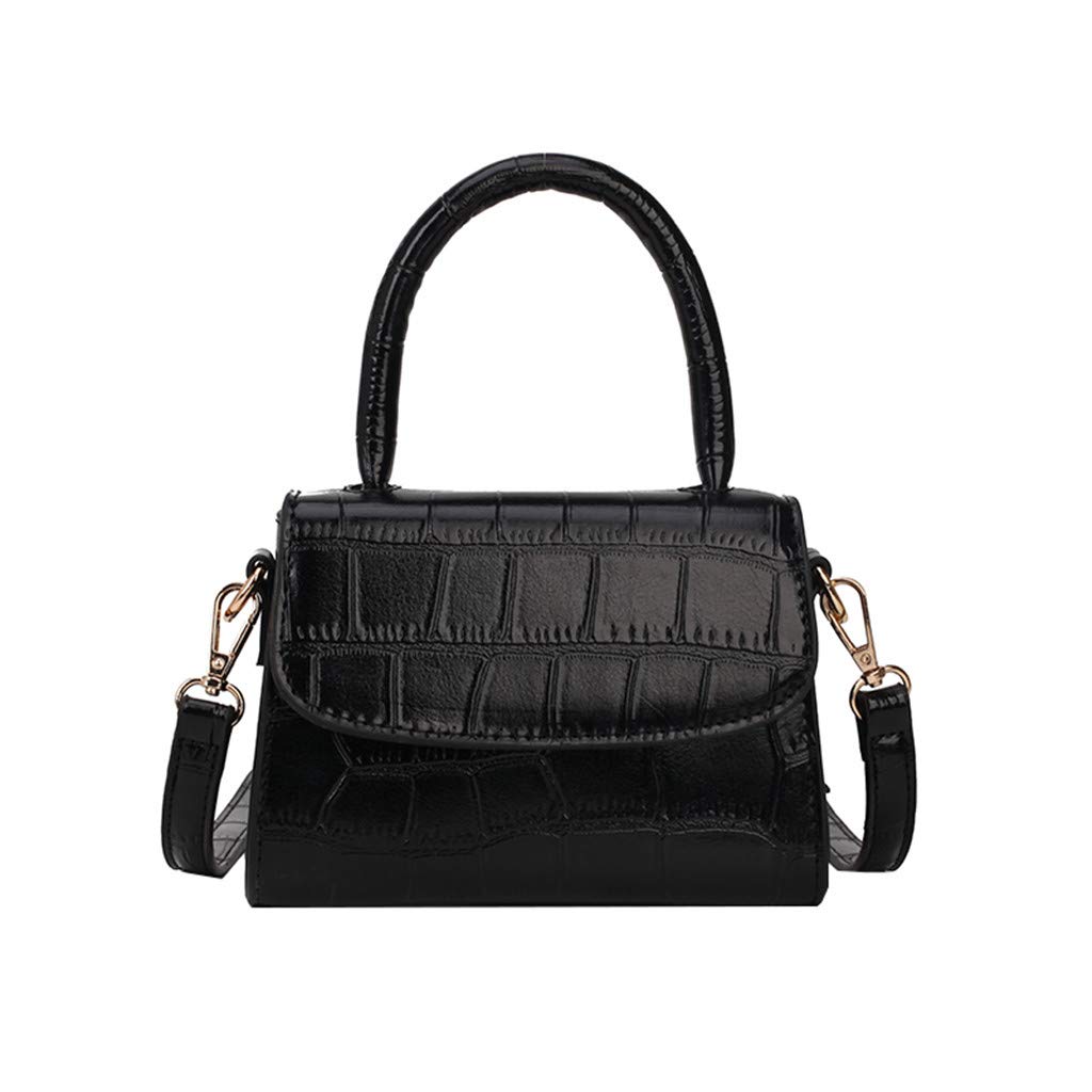 Vintage Leather Crossbody Bag for Women - Retro Messenger Shoulder Handbag in Black, One Size - Perfect for Daily Use, Travel, and Casual Outings