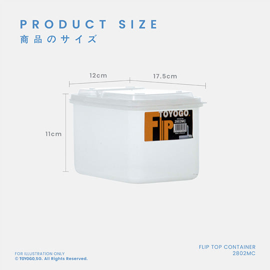 Flip Top Plastic Storage Container with Airtight Lid - 2802 MC - Perfect for Kitchen Pantry Organization, Meal Prep, and Office Supplies Storage