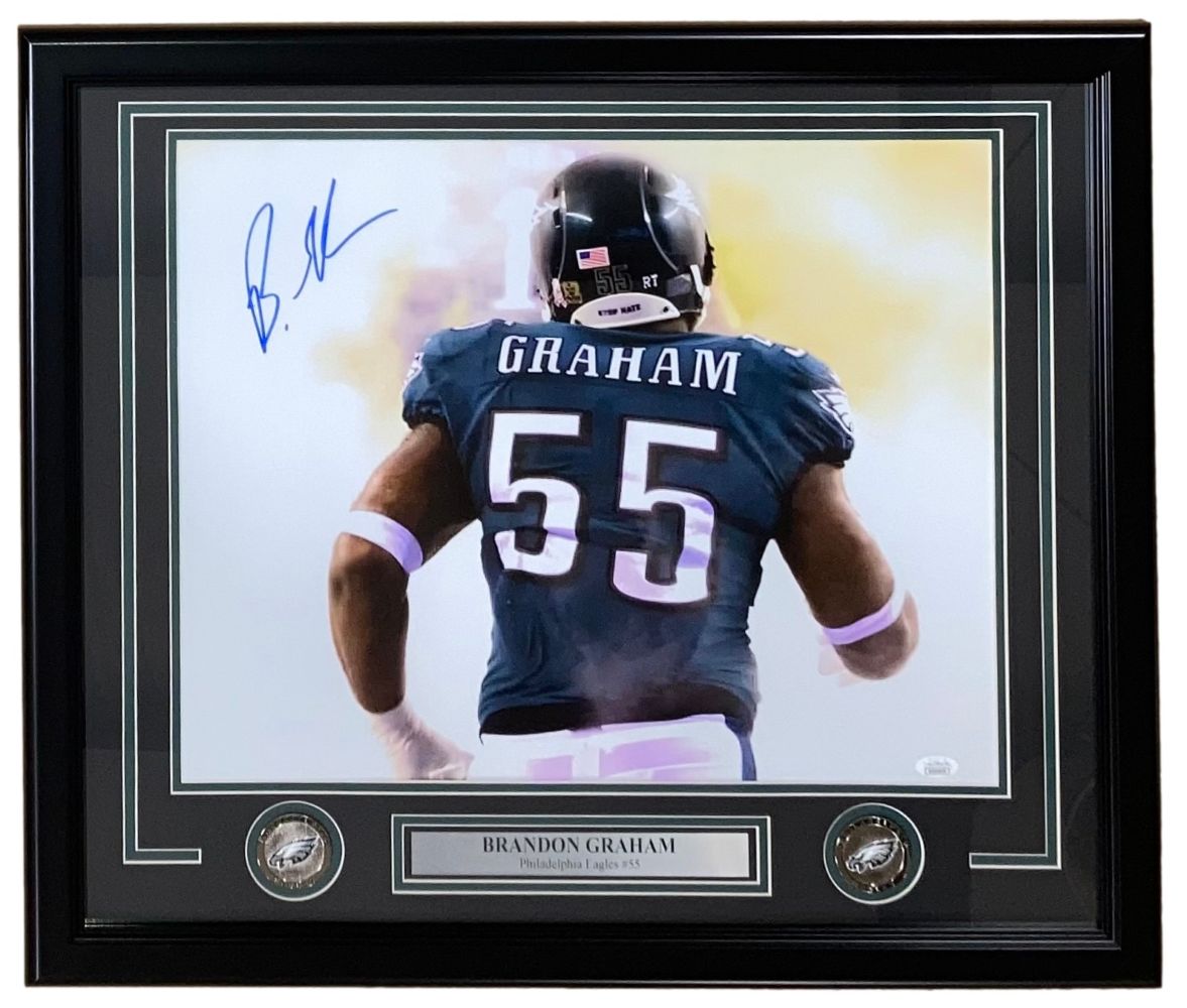 Brandon Graham Autographed 16x20 Super Bowl 59 Eagles Framed Photo with JSA Certificate - Perfect for Eagles Fans, Sports Memorabilia Collectors & Man Cave Decor