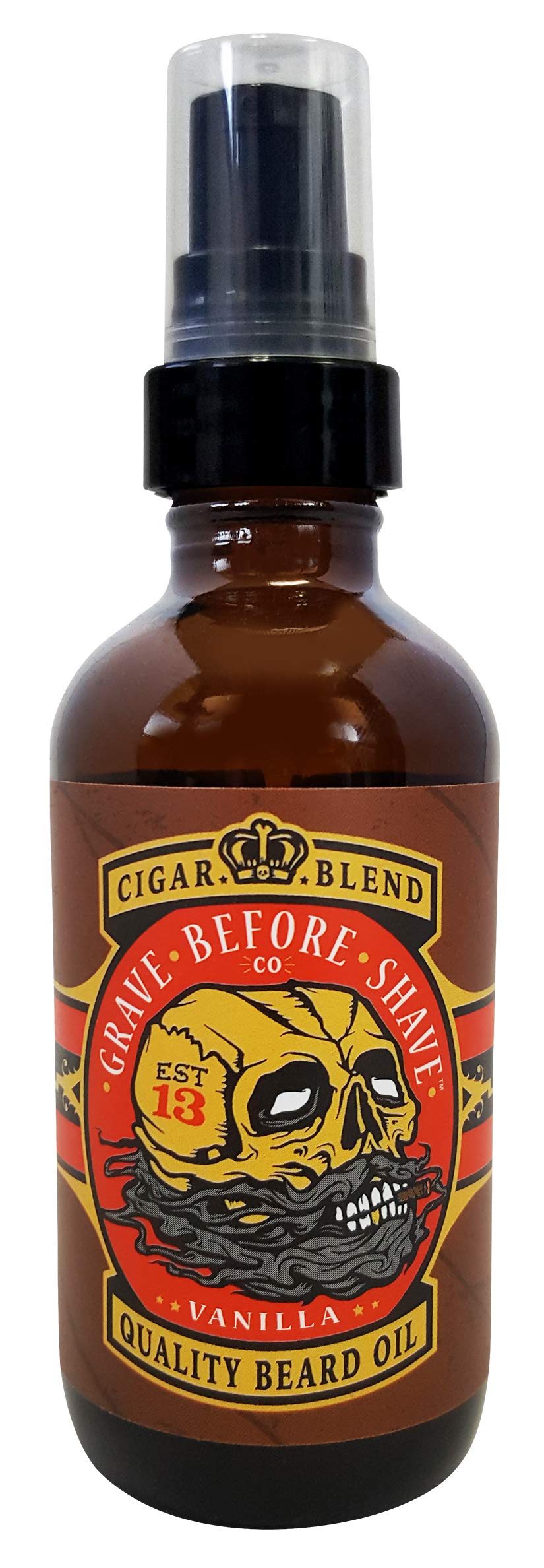 Grave Before Shave Beard Oil - Cigar Blend 4oz | Natural Beard Growth & Conditioning Oil for Men | Perfect for Grooming, Moisturizing & Styling