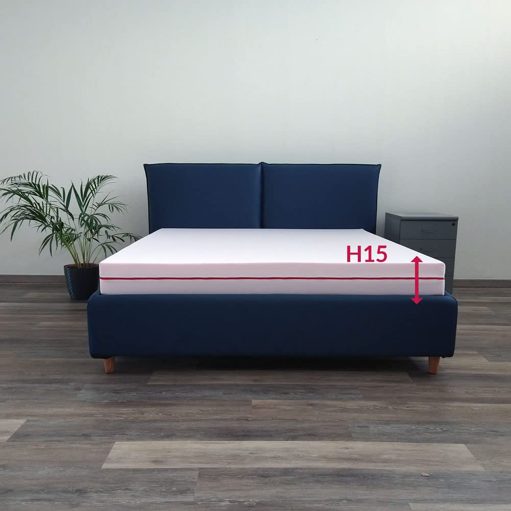 Orthopedic King Size Mattress 180x200cm - 15cm Thick High-Density AirPur® Foam, Hypoallergenic & Removable Cover - JOLLY Premium Support Mattress for Back Pain Relief, Ideal for Master Bedrooms & Guest Rooms