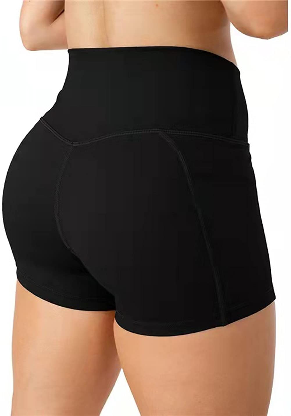 Women's High Waist Biker Shorts - Cross Waist Yoga Running Fitness Pants for Cycling, Workout & Lounge Wear