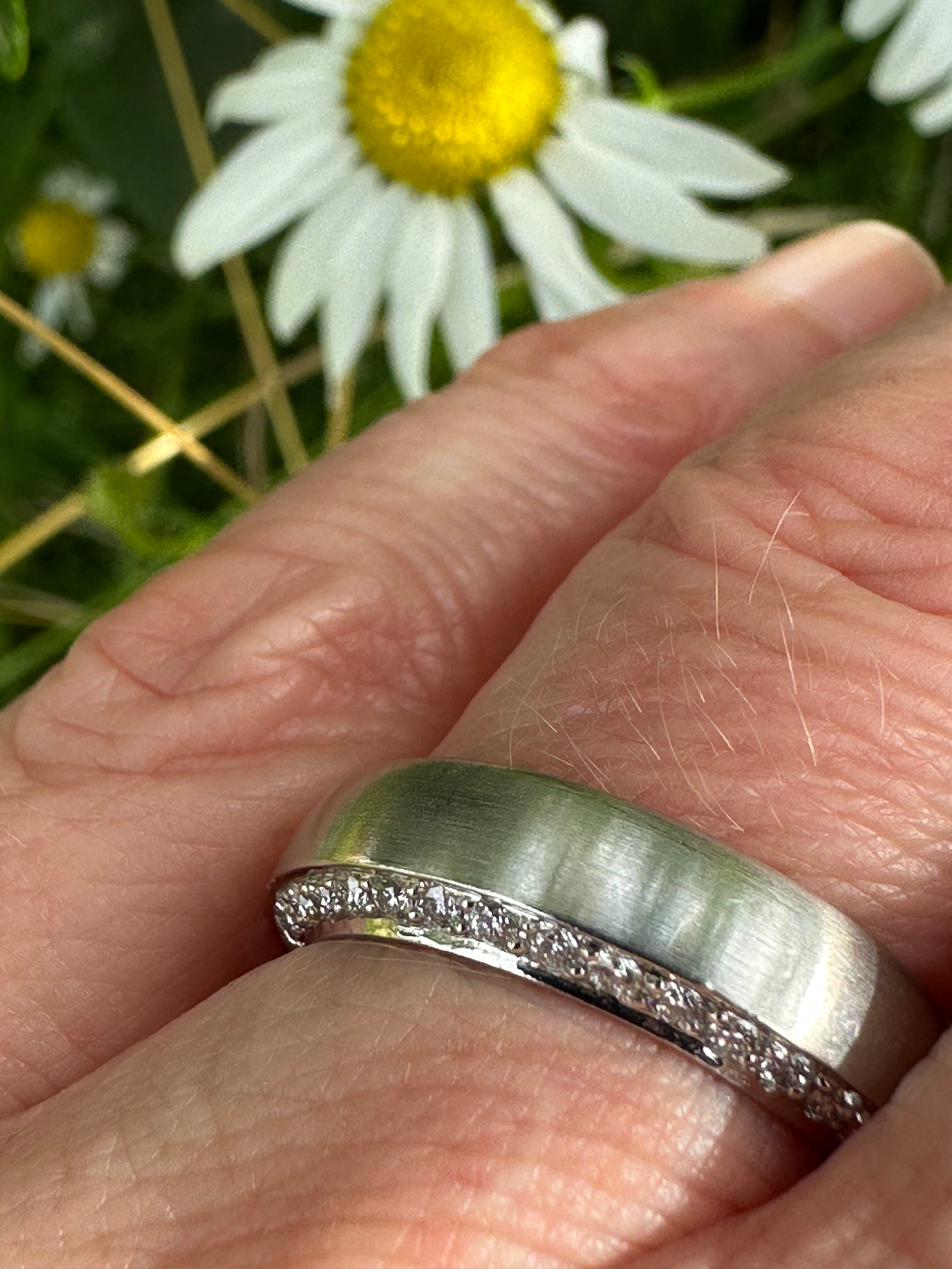 Elegant Platinum Comfort Fit Wedding Band with 0.47ct Brilliant Cut Side Diamonds - Perfect for Anniversaries & Special Occasions