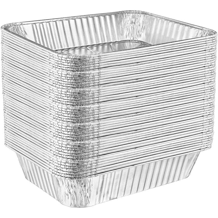 200 Count Heavy Duty Disposable Aluminum Foil Pans 14.2x10.63x2.94 Inches - Rectangular Baking Pans for Roasting Chicken, Turkey, Vegetables - Perfect for Parties, Catering & Meal Prep