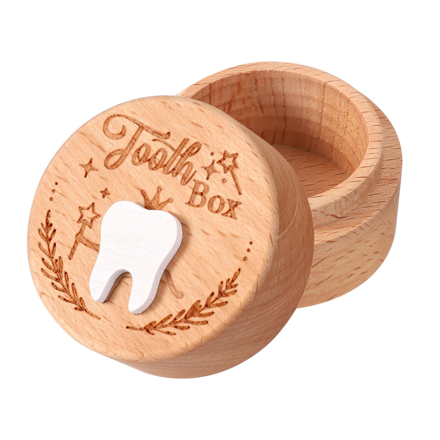 NQEUEPN Wooden Decorative Snap Box - 12x9x4.3cm Rectangular Tooth Storage Container | Vintage Style Jewelry Organizer & Keepsake Box for Home, Office, Travel Use