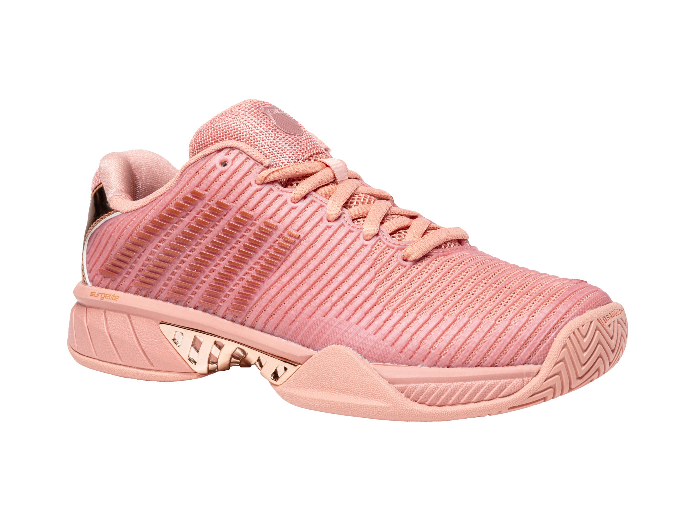 Hypercourt Express 2 Lucky in Love Tennis Shoes - Mellow Rose/Rose Gold Women's Athletic Sneakers for Court Sports & Casual Wear