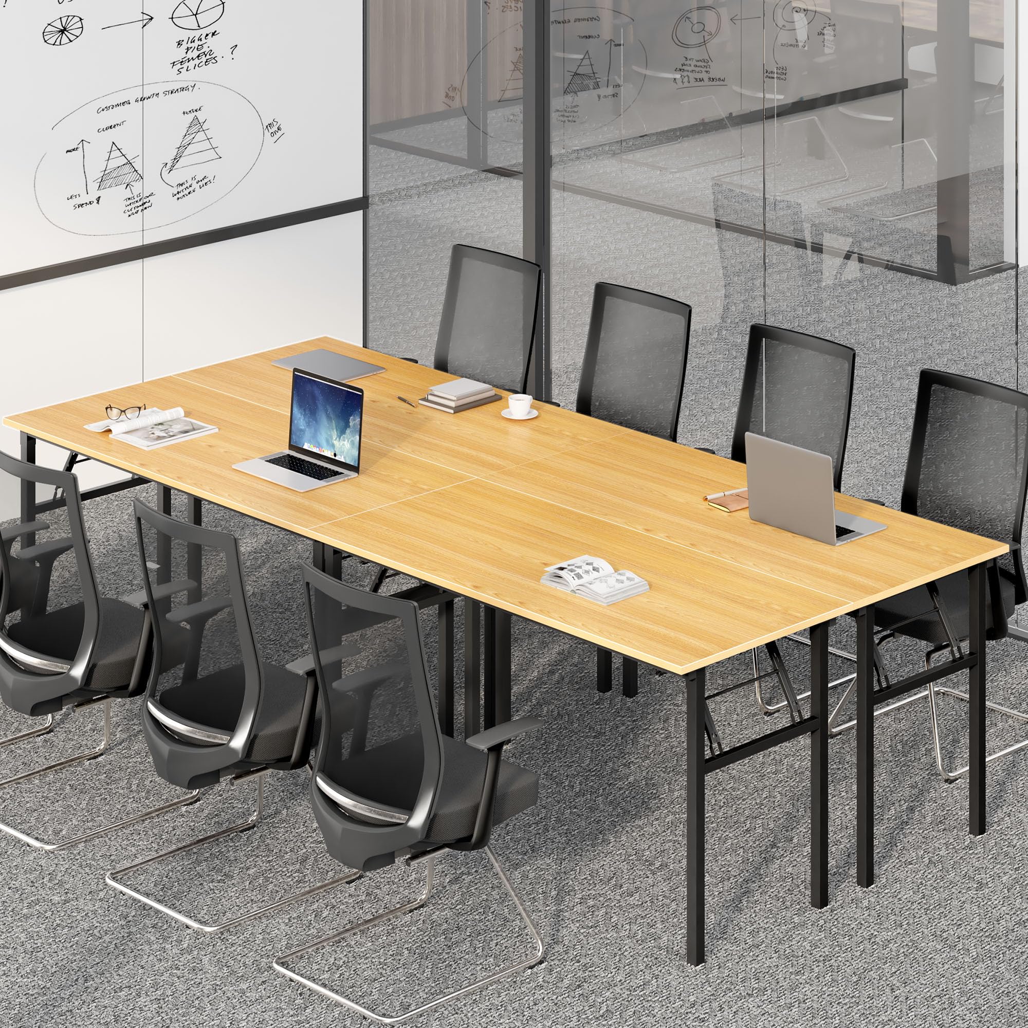 60 Inch Large Home Office Desk - Sturdy Foldable Computer Desk for Work & Gaming, No Assembly Required | Perfect for Small Spaces & Remote Work