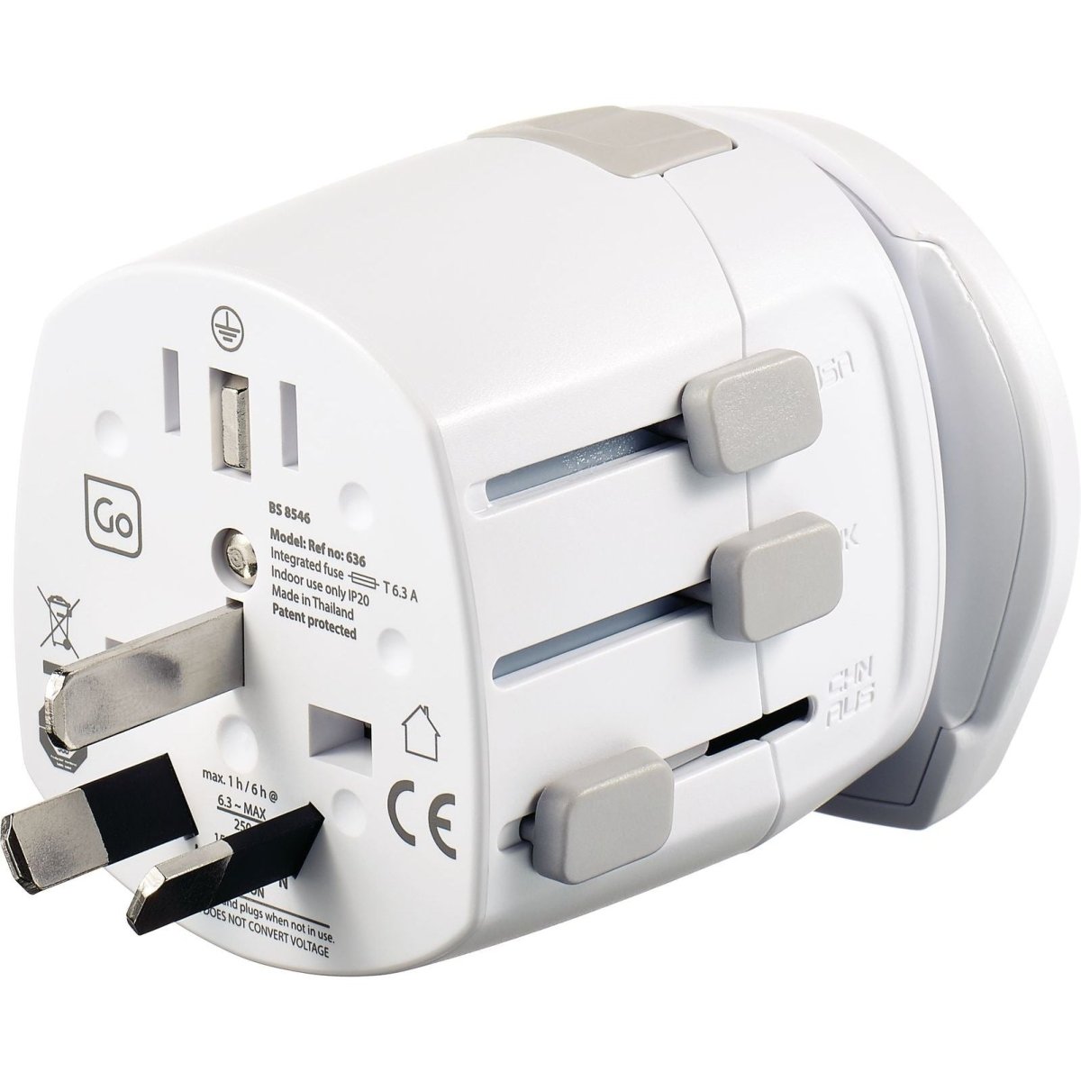 Universal Travel Adapter - Worldwide All-in-One Power Plug Converter for International Travel (Use in Hotels, Airports & Abroad)