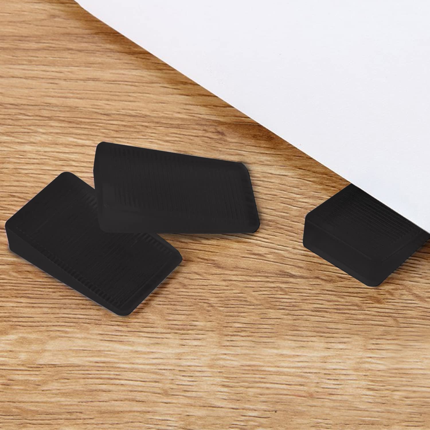 8 Pcs Black Furniture Leveling Shims - Hard Plastic Wedges for Uneven Tables, Toilets, Doors & Floors - Trimmable, Rubber Texture - Perfect for Home, Office & DIY Projects