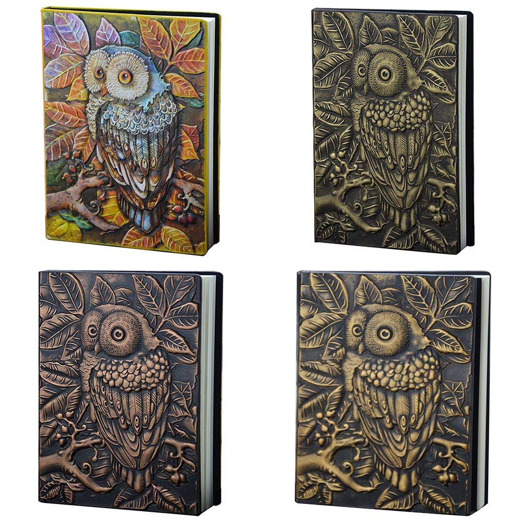 GAOSHA 3D Carving Owl Embossed Notebook - Daily Journal, Travel Planner & Sketchbook for Work, School & Creative Writing | Premium Lined Paper Notebook for Students, Professionals & Artists