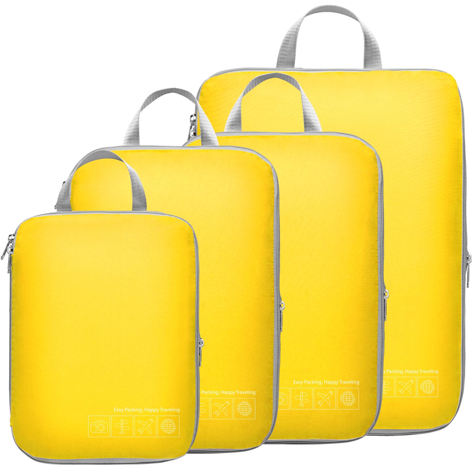 Cambond Compression Packing Cubes for Travel - 4-Piece Set of Lightweight Luggage Organizers for Women | Space-Saving Travel Essentials for Carry-On Suitcases & Backpacks | Perfect for Business Trips, Vacations & Weekend Getaways