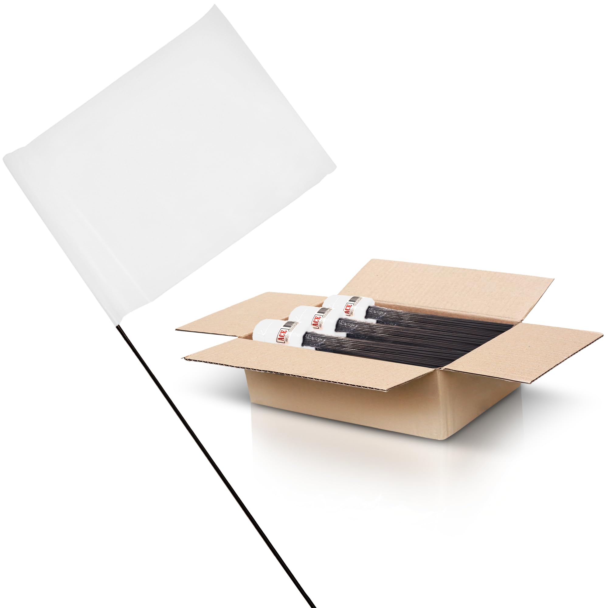 1000 Pack White Marking Flags 4x5x21 Inch - Durable Yard Markers for Lawn, Irrigation, Landscaping & Survey - Perfect for Sprinkler Head Marking, Property Boundaries & Construction Site Layout