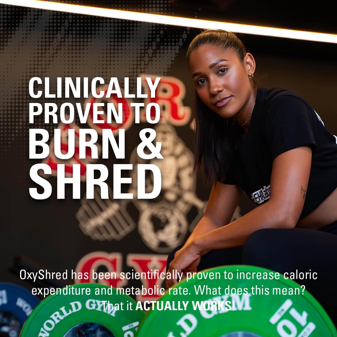 EHP Labs OxyShred Pre Workout Powder - Thermogenic Fat Burner with L-Glutamine & Acetyl L-Carnitine | Energy Boosting Supplement for Weight Loss & Focus | Passion Fruit Flavor (60 Servings) | Ideal for Gym, Cardio & Fitness Enthusiasts