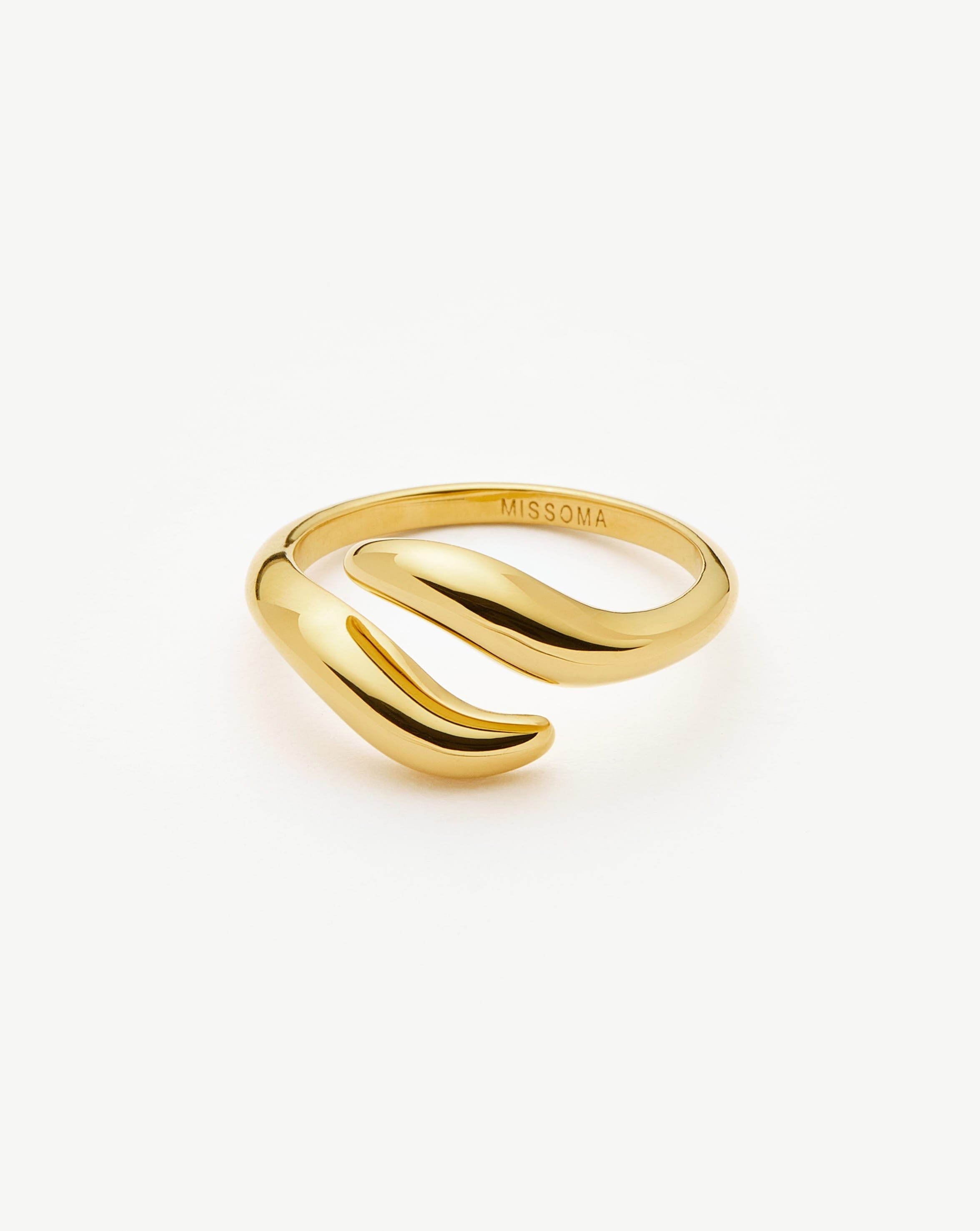 Savi Signature Open Ring - 18k Gold Vermeil Stackable Ring for Women, Minimalist Dainty Jewelry Gift for Her | Perfect for Everyday Wear, Layering & Special Occasions