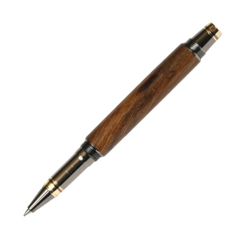 Lanier Pens Elite Rollerball Pen - Premium Gun Metal Finish - Exotic Tamboti Wood - Smooth Writing for Office, Business & Gift Giving