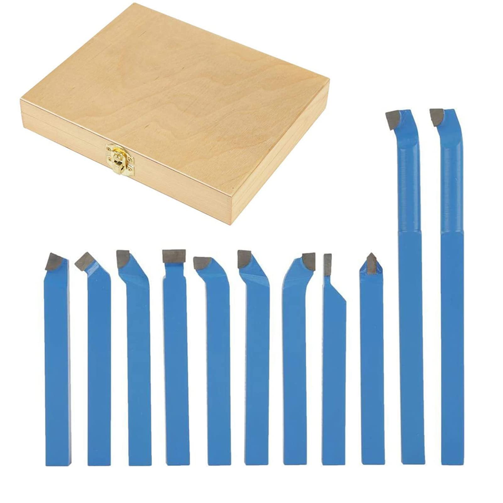 11-Piece Carbide Tipped Lathe Tool Set - High-Speed Steel Turning, Milling & Welding Bits for Metalworking - Perfect for DIY Projects, Automotive Repair & Industrial Machining