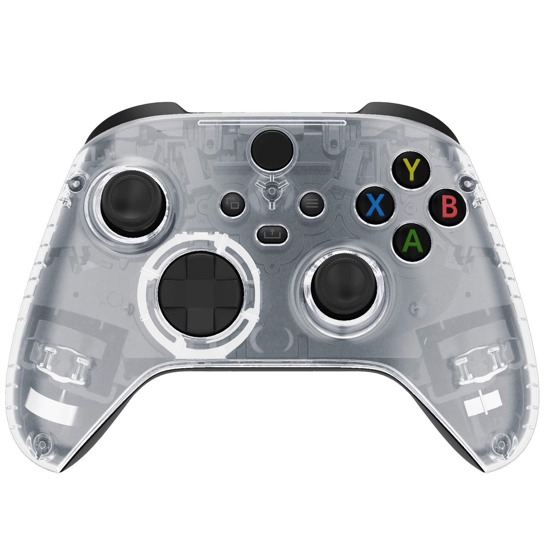 eXtremeRate Clear Replacement Faceplate for Xbox Series X & S Controller - Custom Front Housing Shell for Xbox Core Wireless Controller - Personalize Your Gaming Experience - Perfect for Competitive Gaming & Home Entertainment [Controller NOT Included]