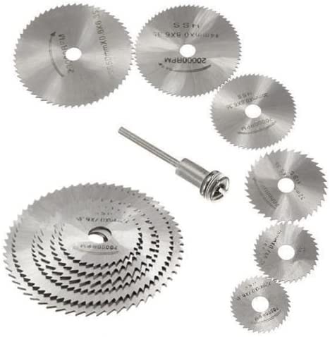 HSS Circular Saw Blades 6-Piece Set with Mandrel for Wood & Metal Cutting