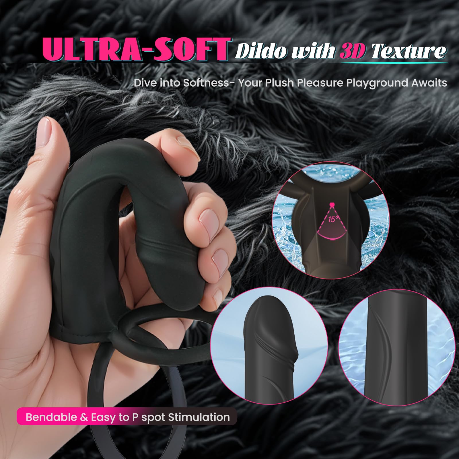 Vibrating Strap-On Dildo for Couples - Anal Sex Toy with 10 Vibration Modes, Cock Ring & Butt Plug - Double Ended Dildo for Men & Women - Perfect for Couples Play, Role Reversal & Spicing Up Your Sex Life