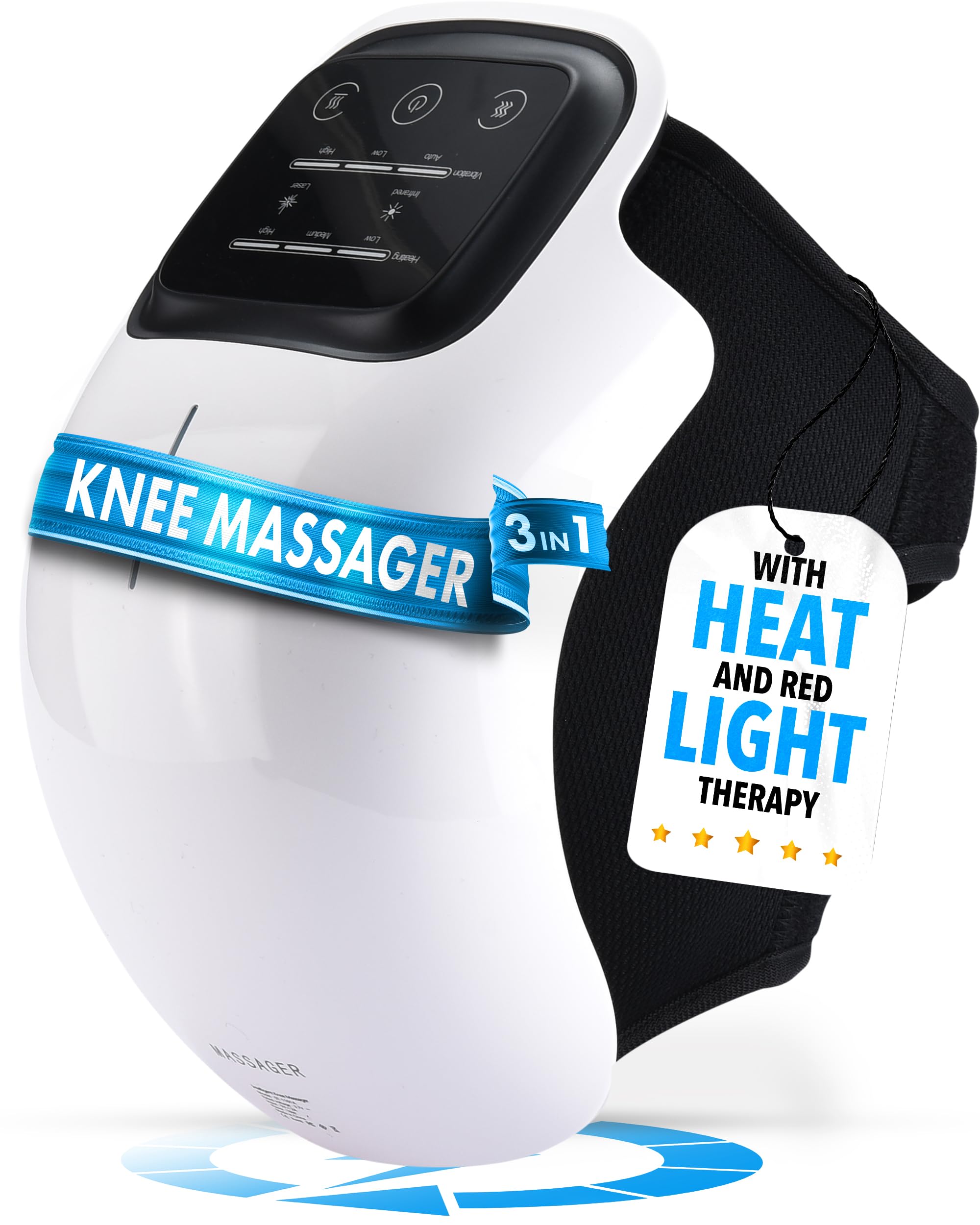FORTHiQ 3-in-1 Cordless Knee Massager with Heat Therapy, Red Light Therapy & Vibration Massage - 2024 Smart Knee Pain Relief for Arthritis, Joint Pain - FSA/HSA Eligible - Perfect Gift for Seniors, Parents & Grandparents - Use at Home, Office or While Traveling