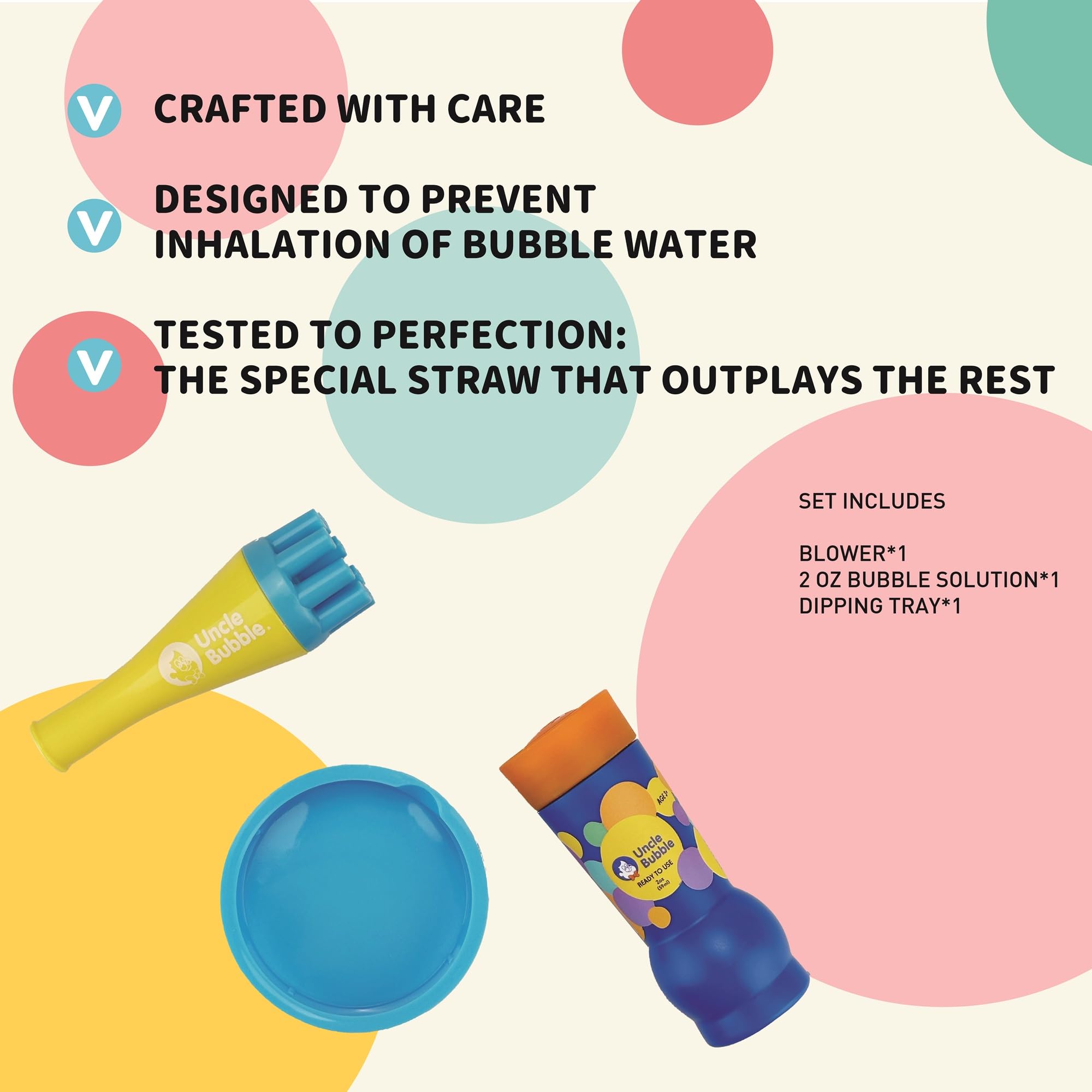 Uncle Bubble Mini Bubble Blower for Kids & Toddlers - Durable Outdoor Bubble Machine Makes Thousands of Bubbles - Perfect for Birthday Parties, Backyard Play & Summer Fun