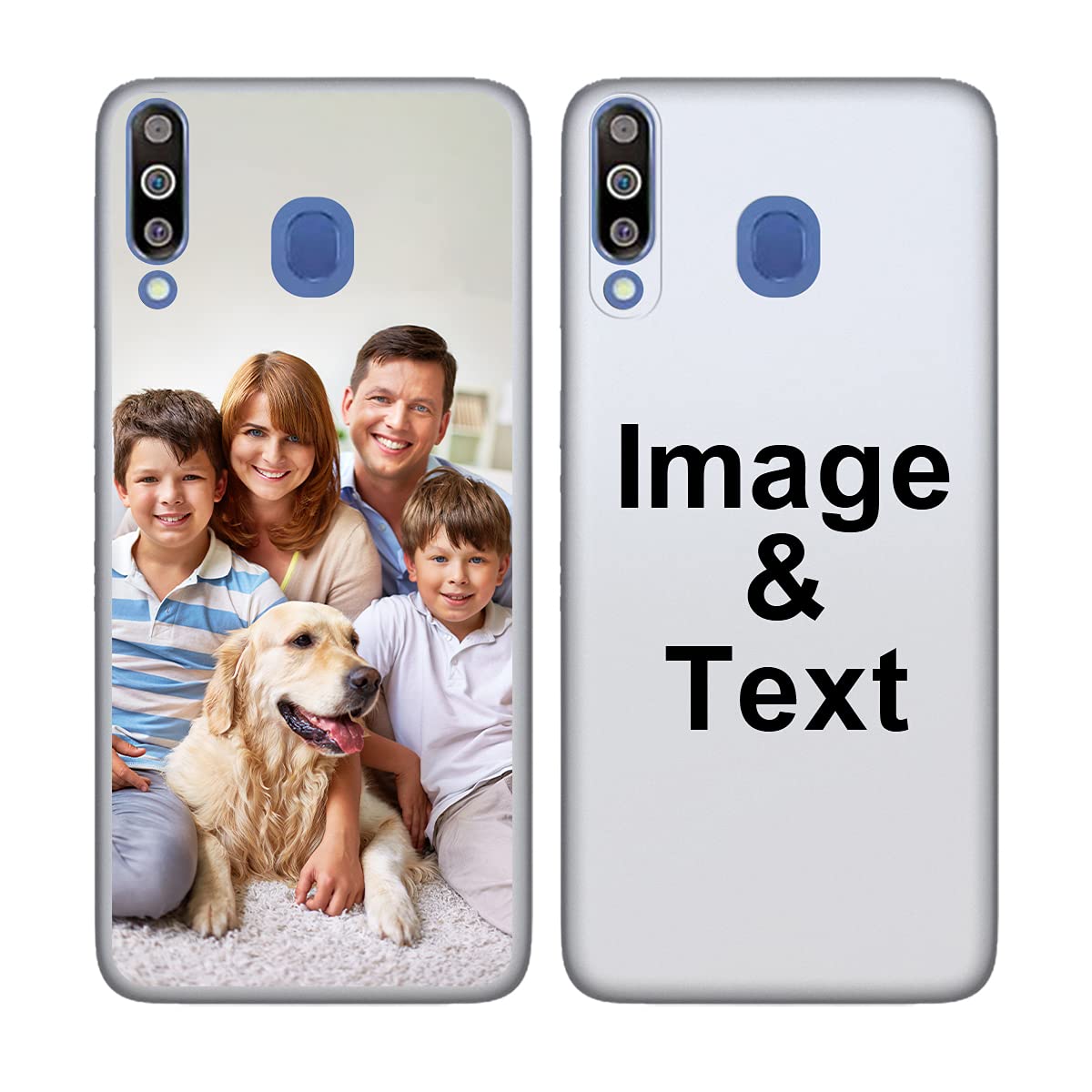 Customized Photo Case for Samsung Galaxy M30 - Personalized Picture Shockproof Silicone Phone Cover | Soft Candy Design Protective Case | Perfect Christmas Birthday Thanksgiving Gift (White) | Great for Daily Use, Travel & Special Occasions