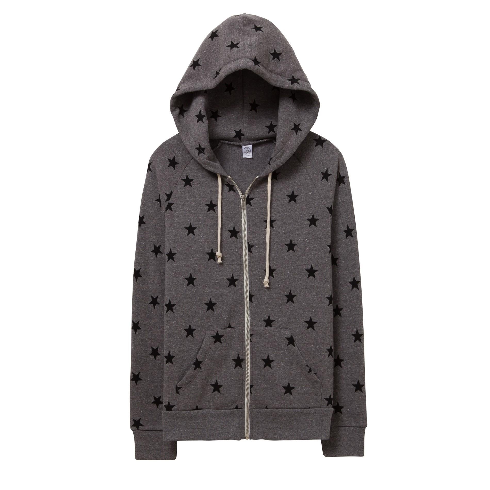 Adrian Zip Hoodie - Grey Stars Design | Stylish & Comfortable Pullover for Men & Women | Perfect for Casual Wear, Gym & Outdoor Activities