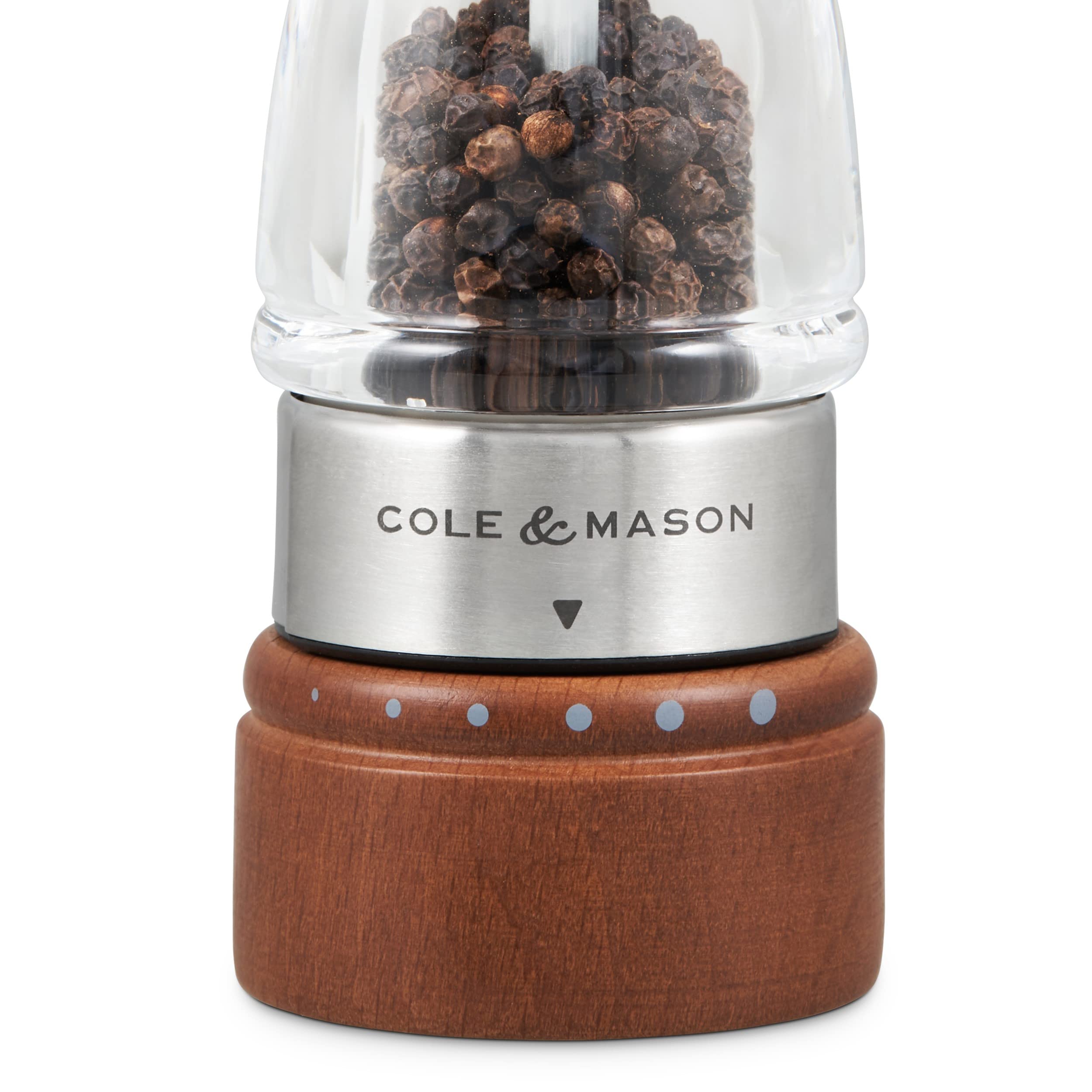 Cole & Mason Keswick Forest Dark Wood Pepper Mill - Premium Stainless Steel Grinder with Gourmet Precision+ Mechanism, 7.1 Inches (180mm) - Perfect for Kitchen, Dining Table & Gourmet Cooking