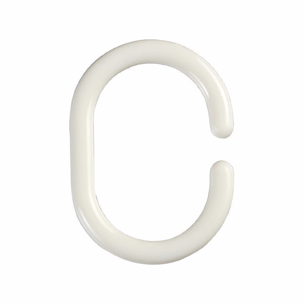 Wideskall® 12-Pack White Plastic Shower Curtain Hooks with Rust-Proof Rings - Perfect for Bathroom, RV & Dorm Decor
