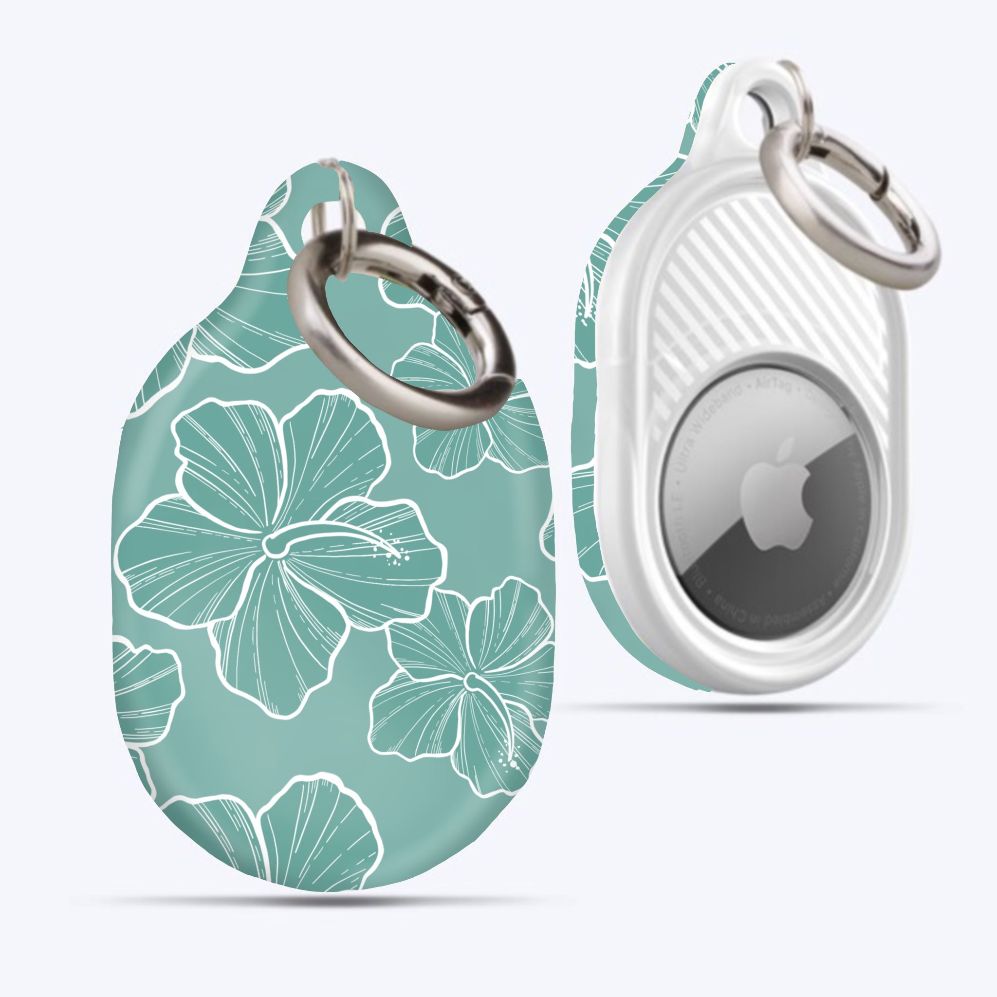 Hibiscus Dream AirTag Case - Premium Protective Cover for Apple AirTag - Perfect for Keys, Bags, Luggage & Pet Tracking (Floral Design)