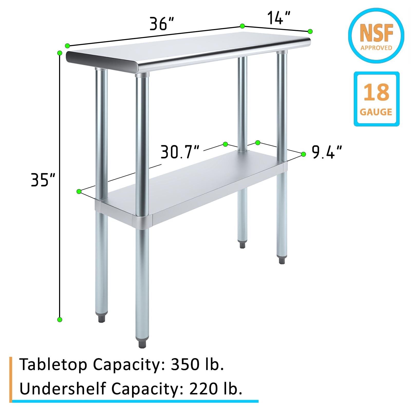 Commercial Stainless Steel Work Prep Table 14