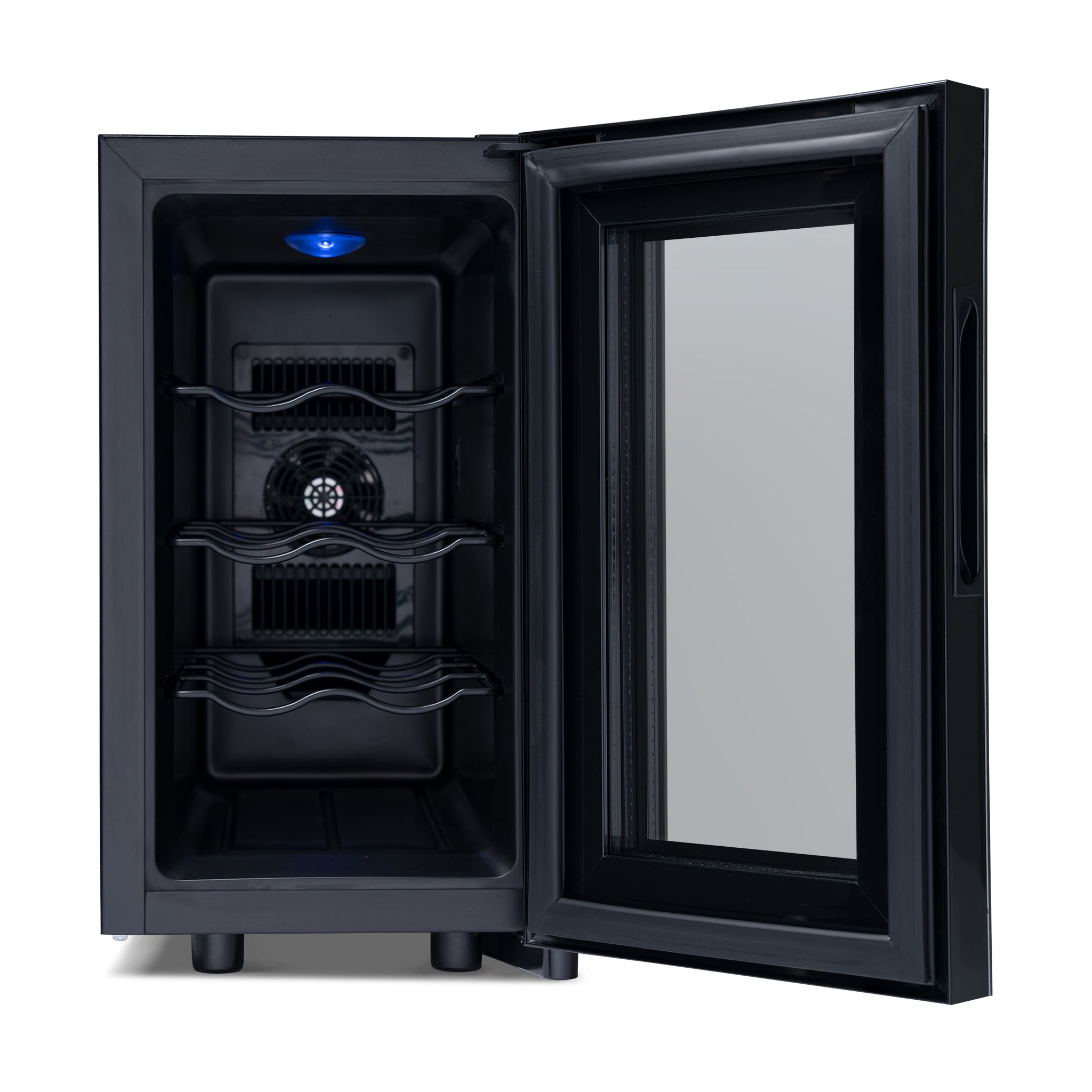 Newair® 8 Bottle 10.2 Inch Black Freestanding Countertop Wine Cooler Refrigerator - Perfect for Kitchen, Bar, Dining Room & Wine Cellar Storage
