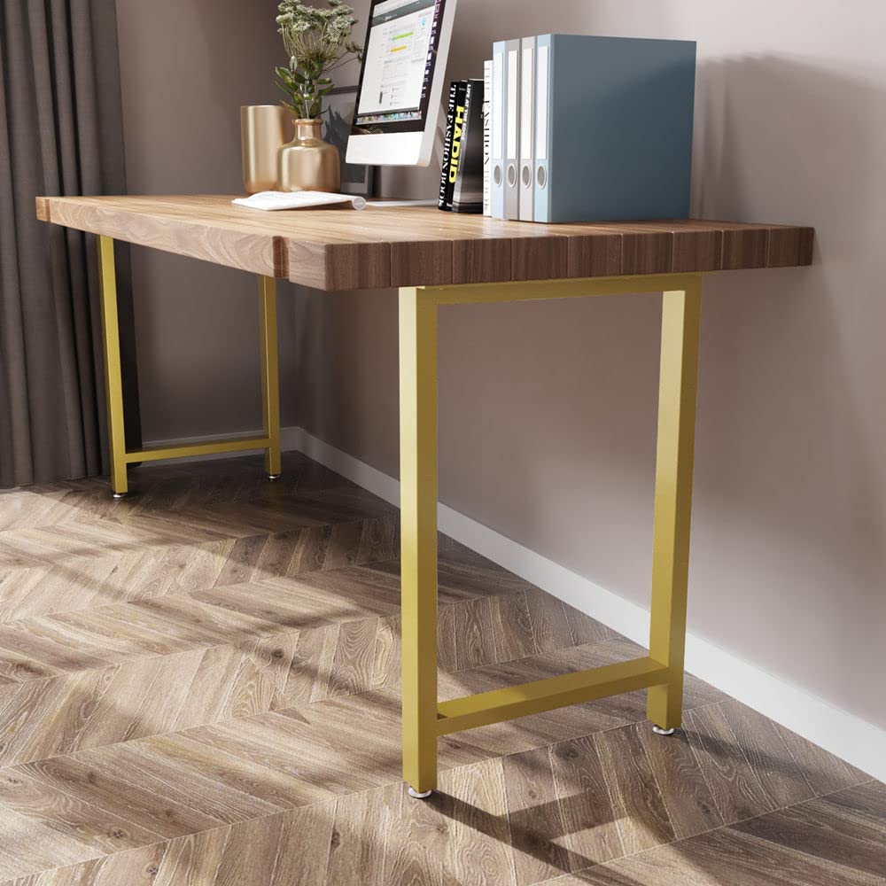 Premium Gold Metal Table Legs - Heavy Duty 28 Inch Furniture Legs for Coffee & Computer Desks (No Board Included) - Perfect for Modern Home Office & Living Room Decor