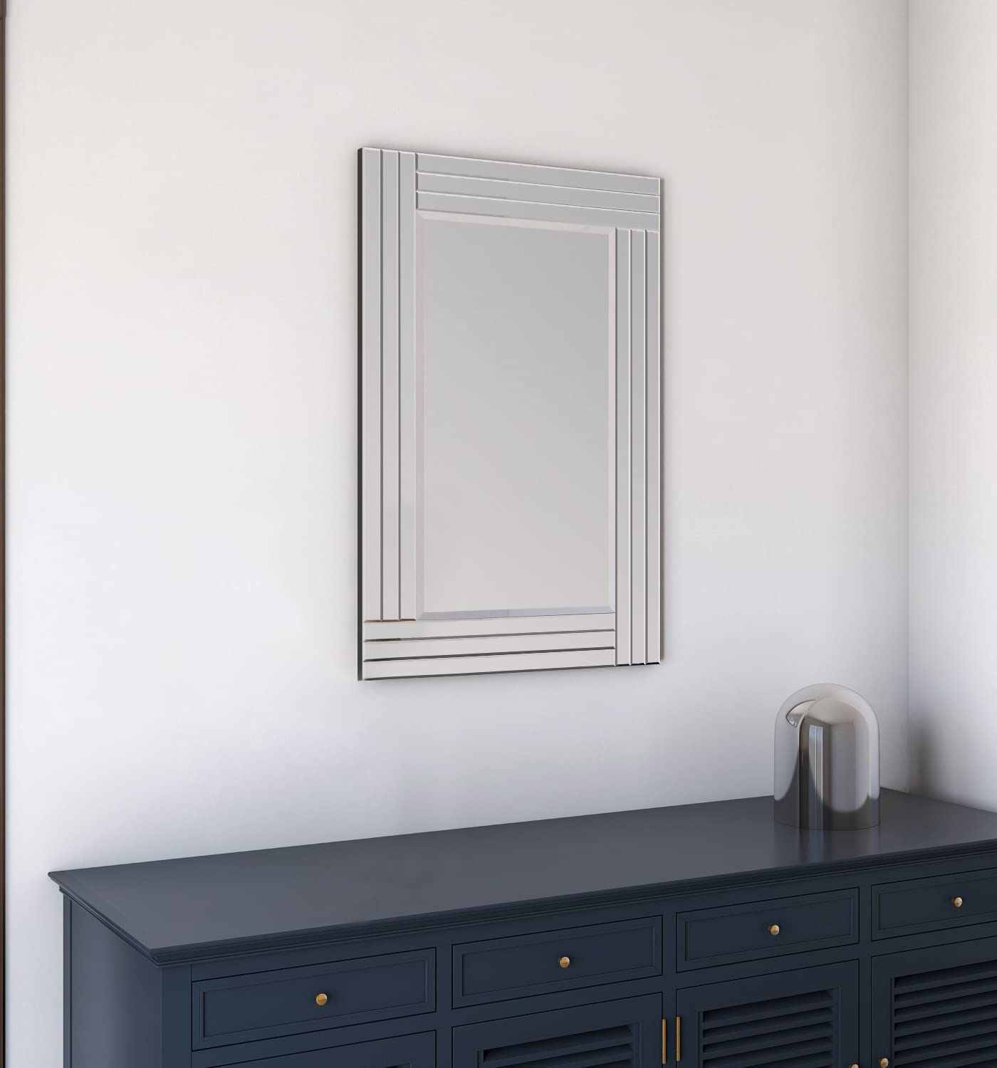 24x36 Inch Fargo Frameless Rectangular Wall Mirror - Large Bathroom Vanity Mirror, Full-Length Floor Mirror for Bedroom, Living Room, and Entryway Decor