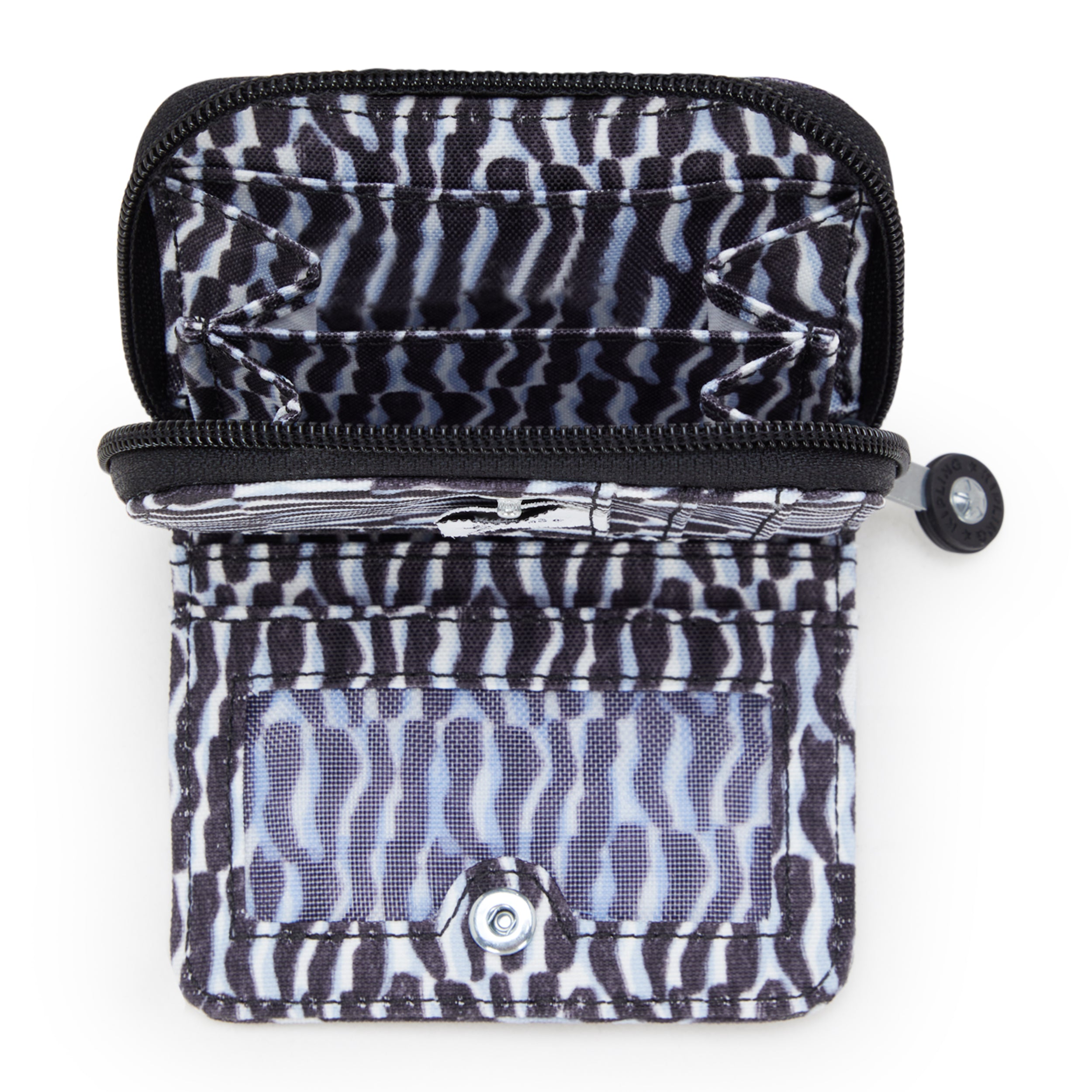 Kipling Printed Wallet for Women - Stylish Holiday Waves Design - Perfect for Travel, Shopping & Everyday Use