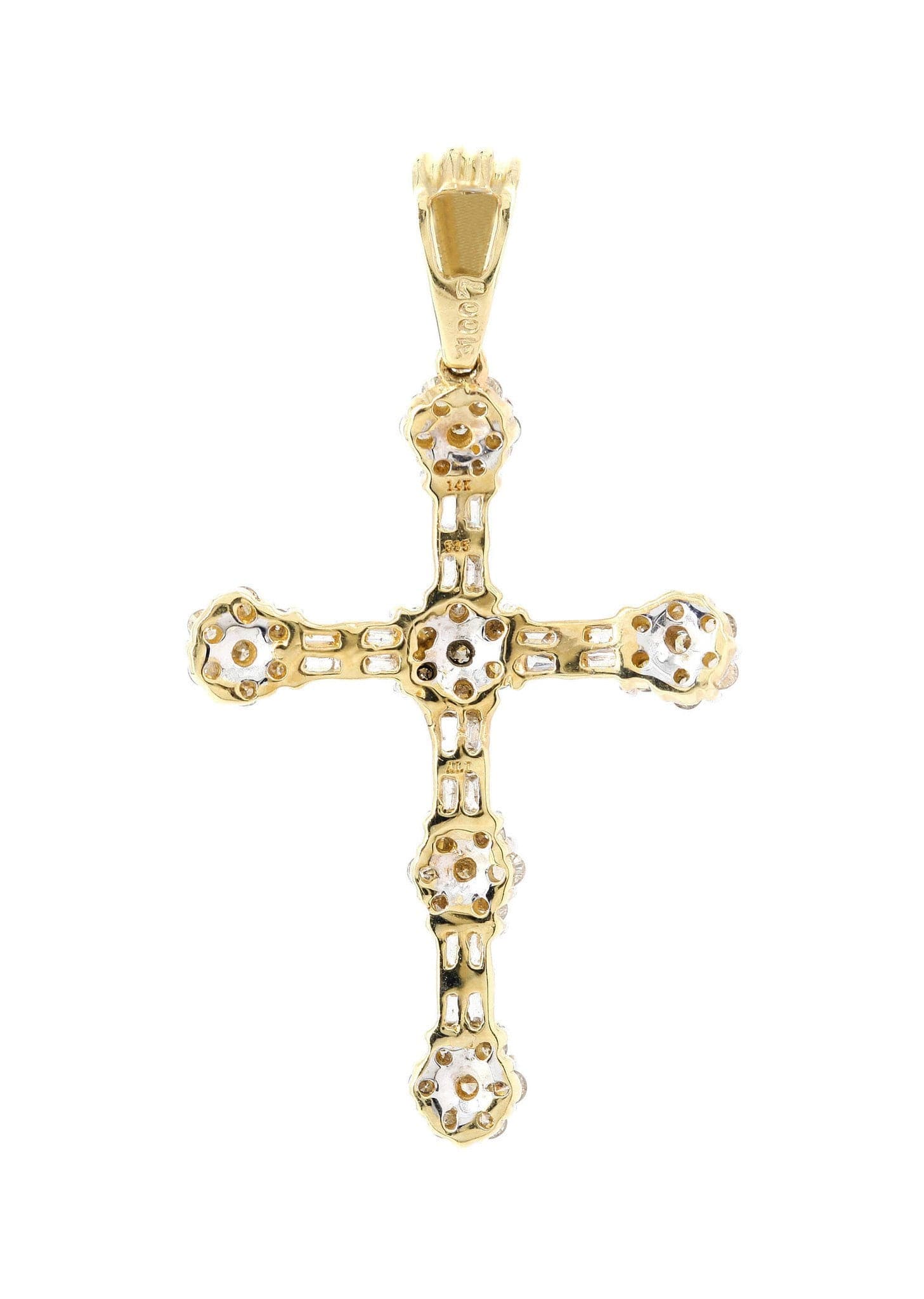 0.87 Carat Diamond Cross Pendant Necklace - 2.92 Grams | 14K White Gold Religious Jewelry for Women | Perfect for Baptism, Confirmation & Everyday Wear