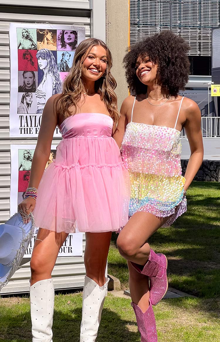 Darcy Rainbow Sparkle Mini Dress for Women - Glittery Party Cocktail Dress for Night Out, Club, Prom, Date Night