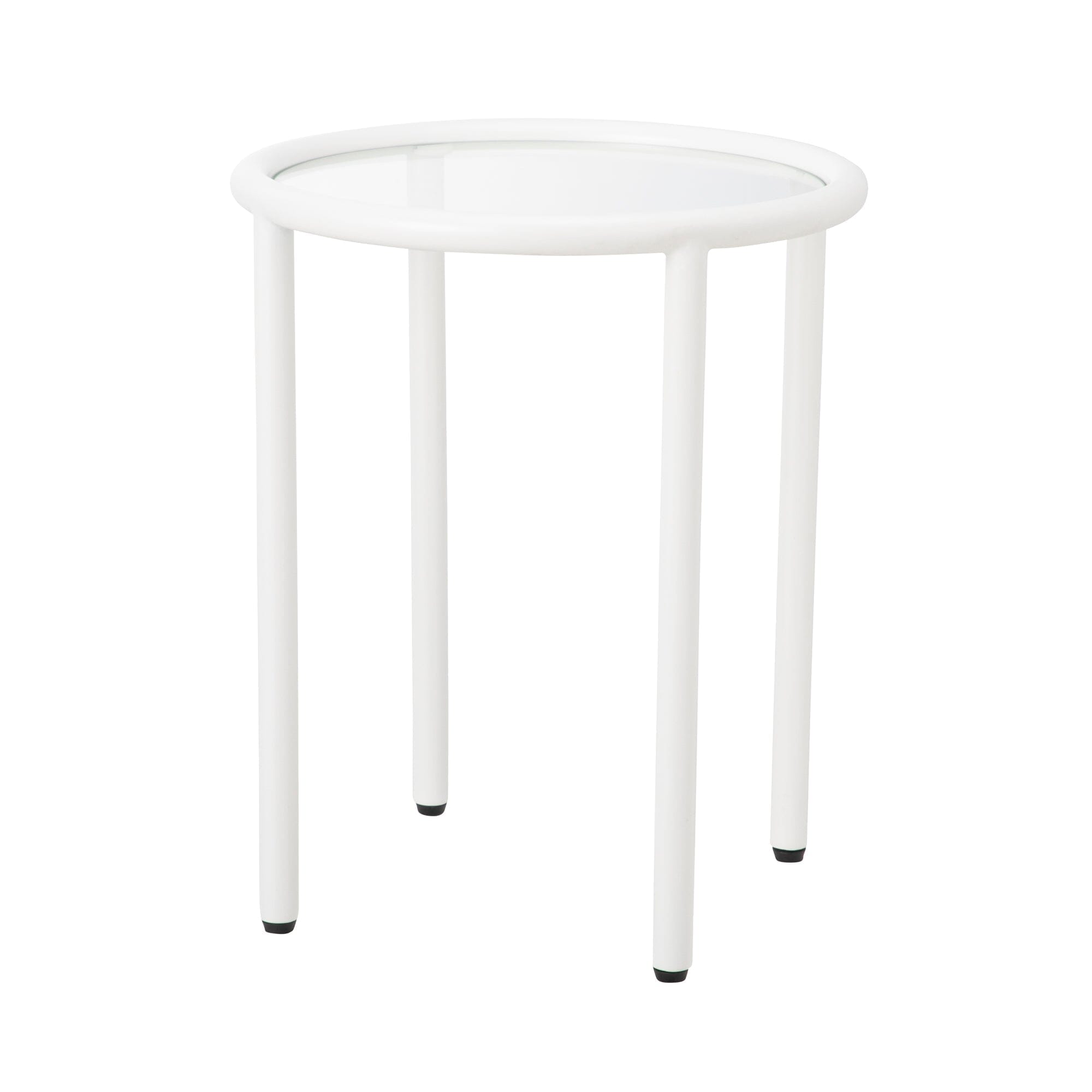 Round White Side Table by Cestbeau - Perfect for Living Room, Bedroom, or Office Decor