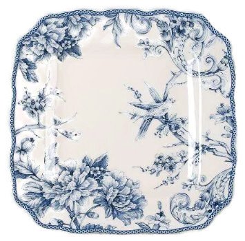 222 Fifth Adelaide Blue & White Porcelain Dinner Plates, Set of 4 - Elegant Tableware for Fine Dining, Dinner Parties & Home Decor