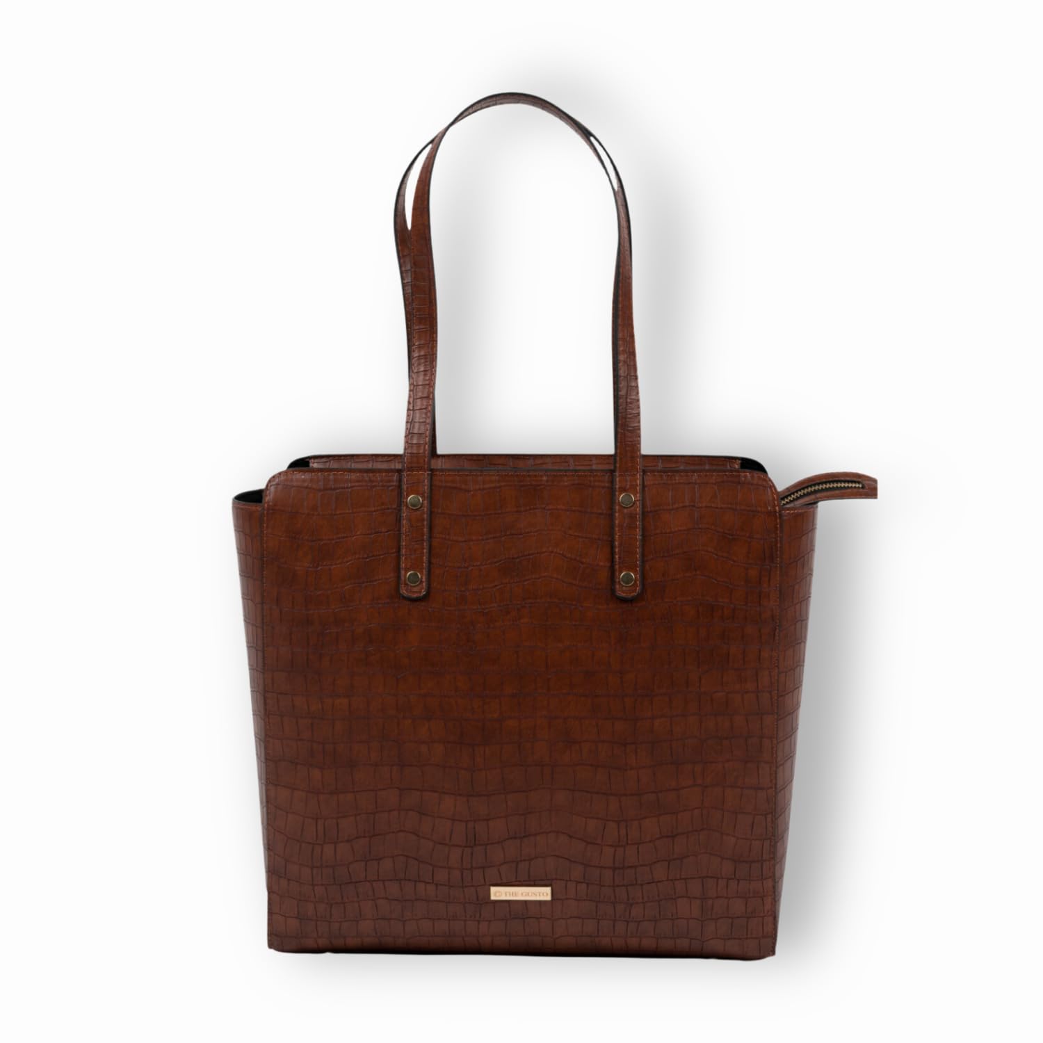 Premium Vegan Leather Tote Bag for Women - Large Stylish Handbag with Zip Closure | Office, College & Travel Essentials | Handcrafted in India | Perfect for Work, School & Weekend Getaways