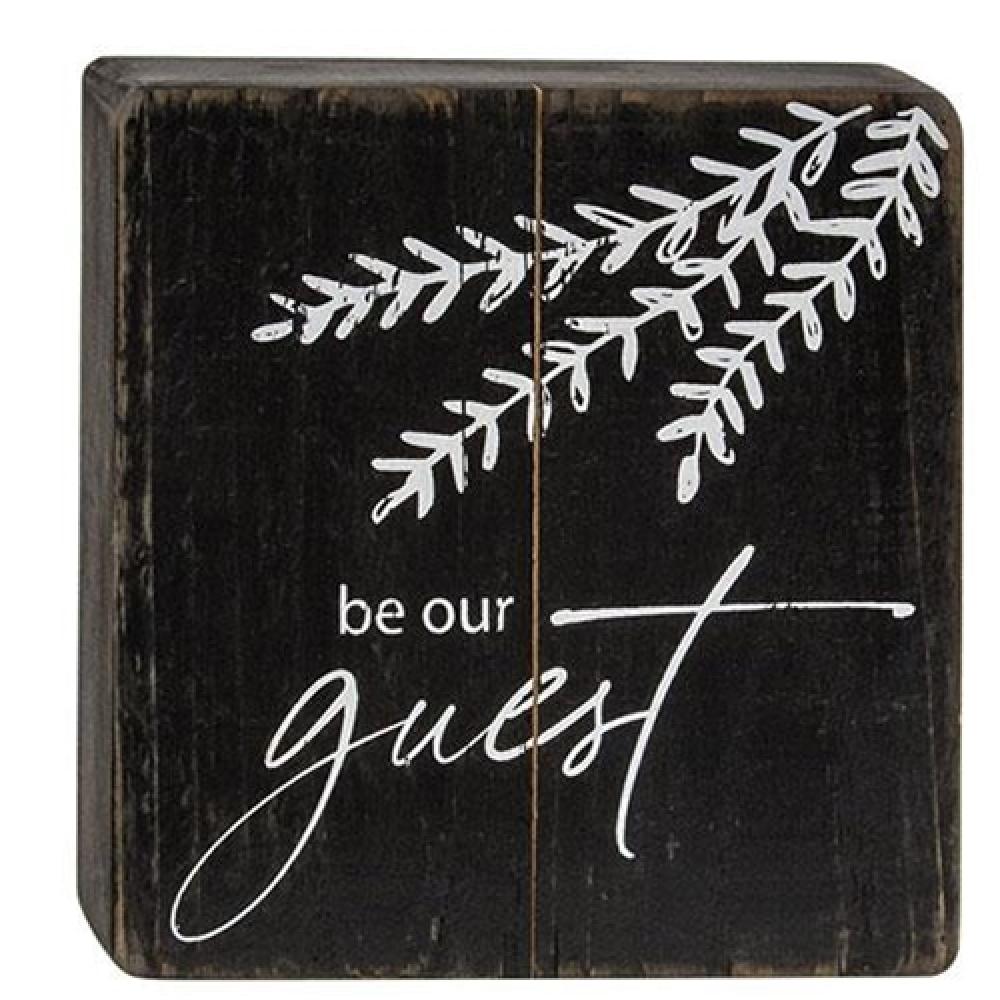 Be Our Guest Black Wooden Sign - Rustic Farmhouse Decor for Home, Wedding, and Party - Perfect for Disney Fans and Disney Themed Events