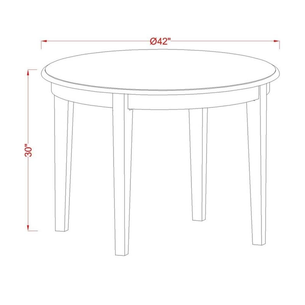 Modern 3-Piece Dining Table Set with Round Kitchen Table & 2 Faux Leather Chairs - 42x42 Inch Cappuccino | East West Furniture BOCA3-CAP-LC | Perfect for Small Spaces, Breakfast Nooks & Contemporary Dining Rooms