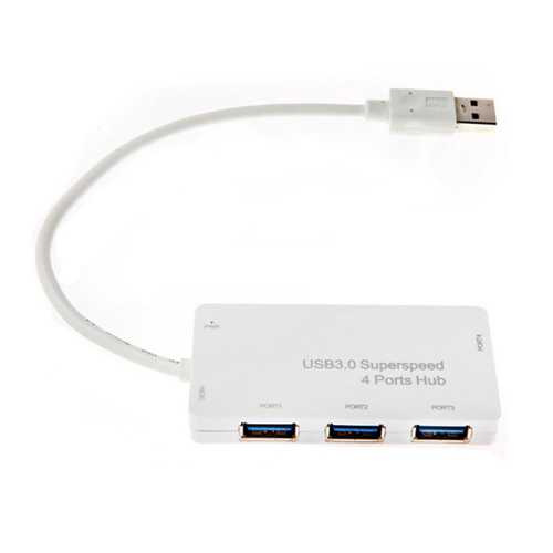 5Gbps High-Speed USB 3.0 4-Port Hub with Power Adapter - Expand Connectivity for Laptop, PC, Gaming & Office Setup
