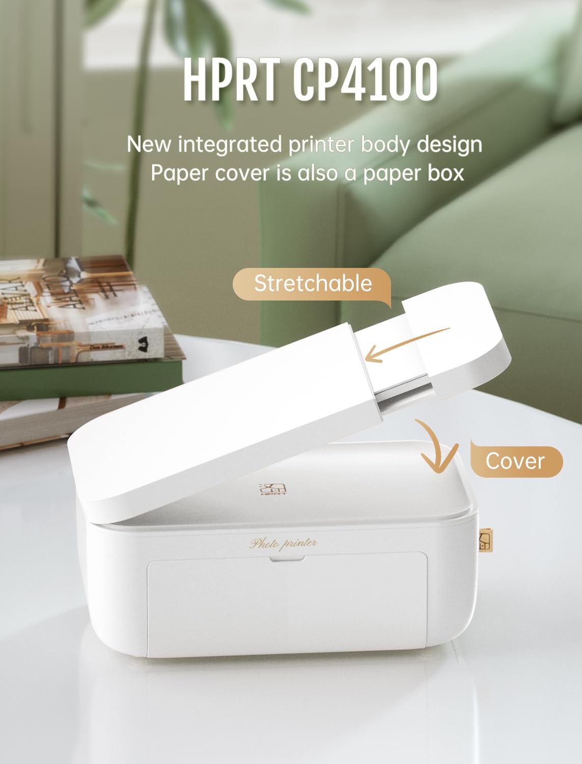 HPRT 4x6 Photo Printer with 20 Sheets & 1 Ribbon - Portable Dye-Sublimation Printer for iPhone & Android - AR Video Printing (White) - Perfect for Home, Travel & Instant Photo Sharing
