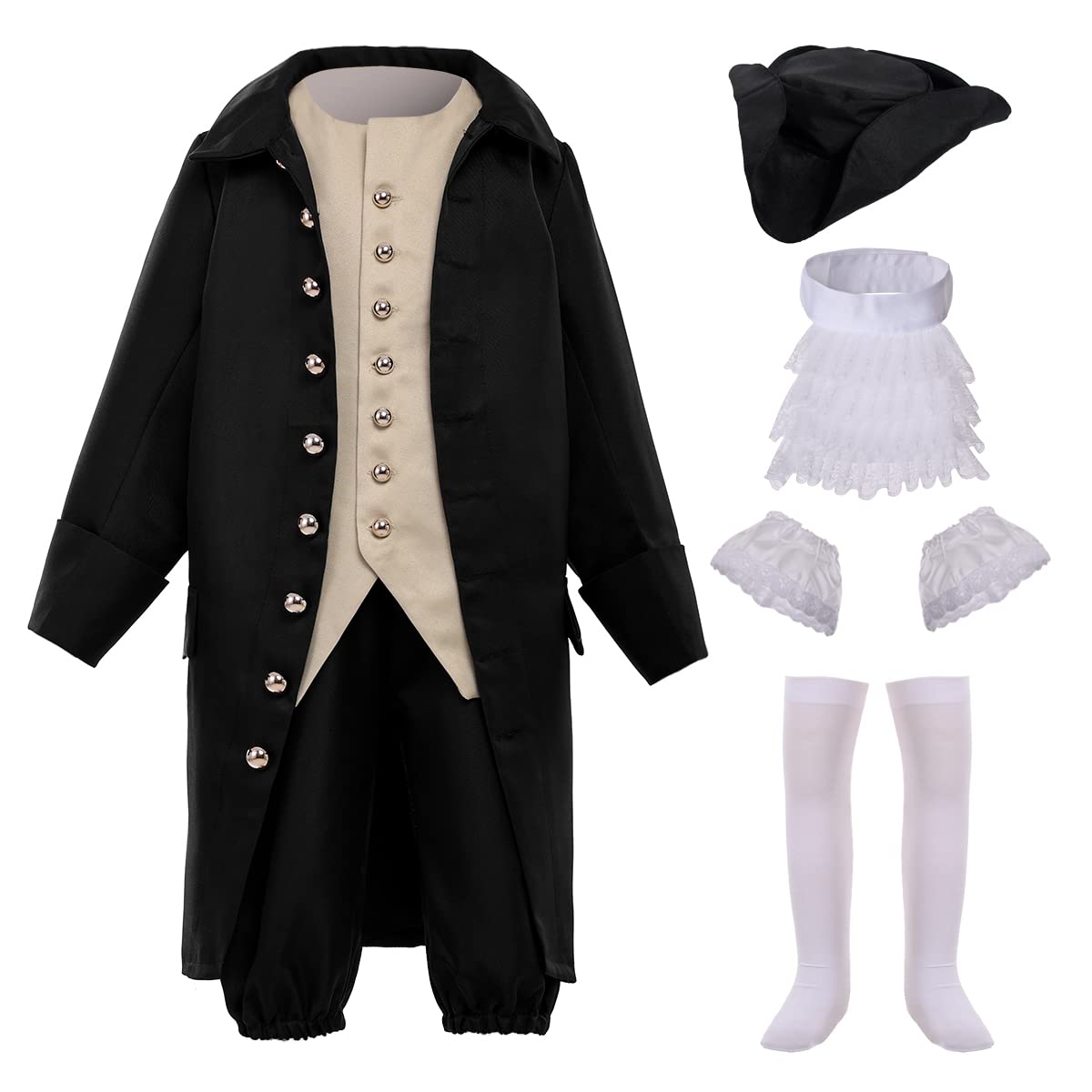 18th Century Colonial Costume for Boys - Authentic American Historical Outfit for Halloween, School Plays & Reenactments