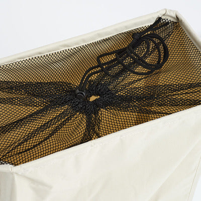 Wash Me Laundry Hamper - Polyester Fabric Beige Clothes Basket for Bedroom, Bathroom & Laundry Room Organization