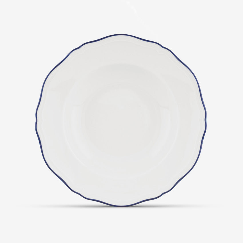 Ginori 1735 Corona Blu Cobato Soup Plate - Elegant Italian Ceramic Dinnerware for Fine Dining & Special Occasions