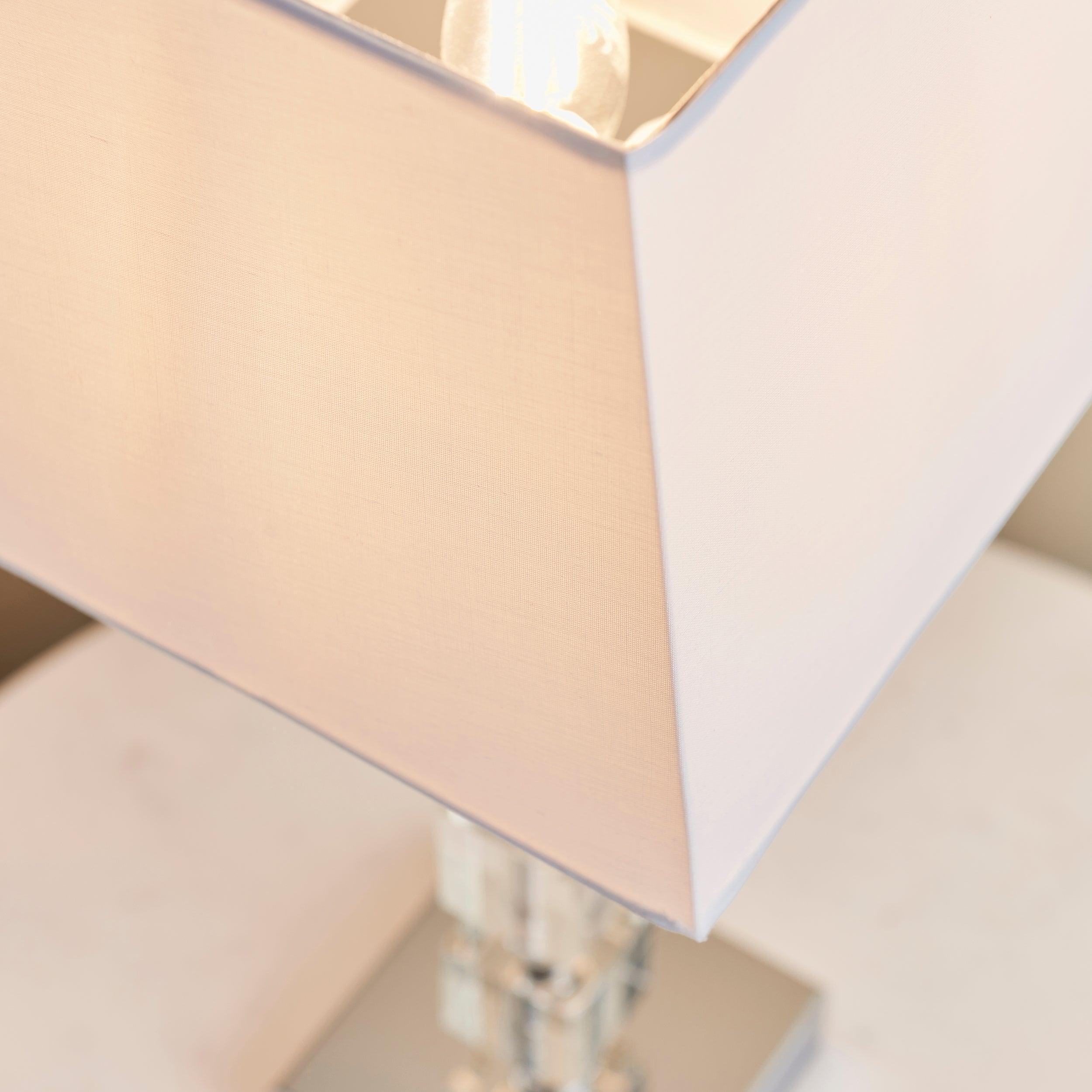 Endon Murford Clear Acrylic Table Lamp with White Shade - Modern Bedside & Living Room Lighting for Home Office Decor