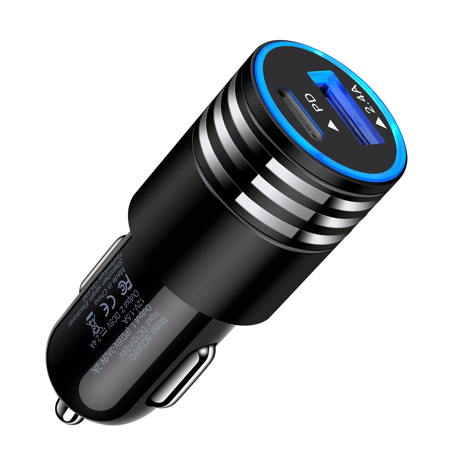 30W Fast USB C Car Charger Adapter - Dual Port Type C Charger for iPhone 16/15/14/13/12/11/SE/XS/XR & Samsung Galaxy S25/S24/S23/A16/A15/A14 - Quick Charge for Road Trips & Daily Commute