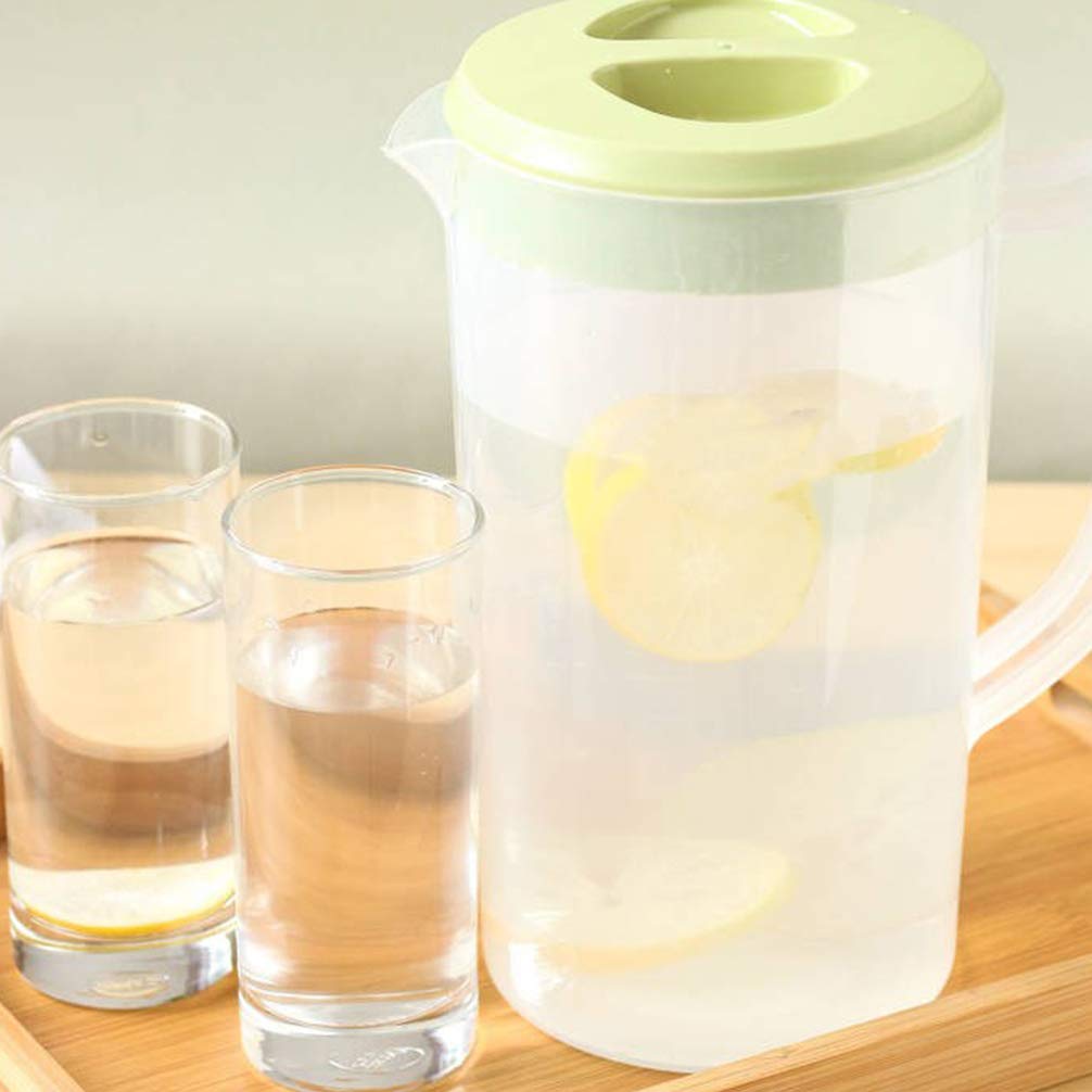 Premium Glass Juice Pitcher with Lid - 2L Large Cold Water, Milk, Beverage Pitcher for Coffee, Tea, Beer & Smoothies | Leak-Proof Refrigerator Storage Container | Perfect for Parties, Breakfast & Kitchen Use